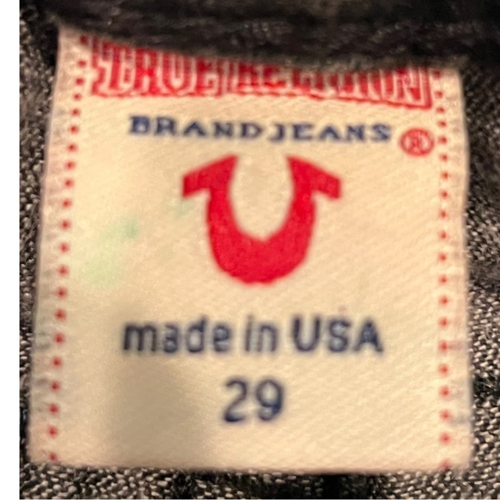 True Religion Stella Big T Black Jeans 29 Made in USA Skinny Low Rise Vintage - Picture 8 of 14